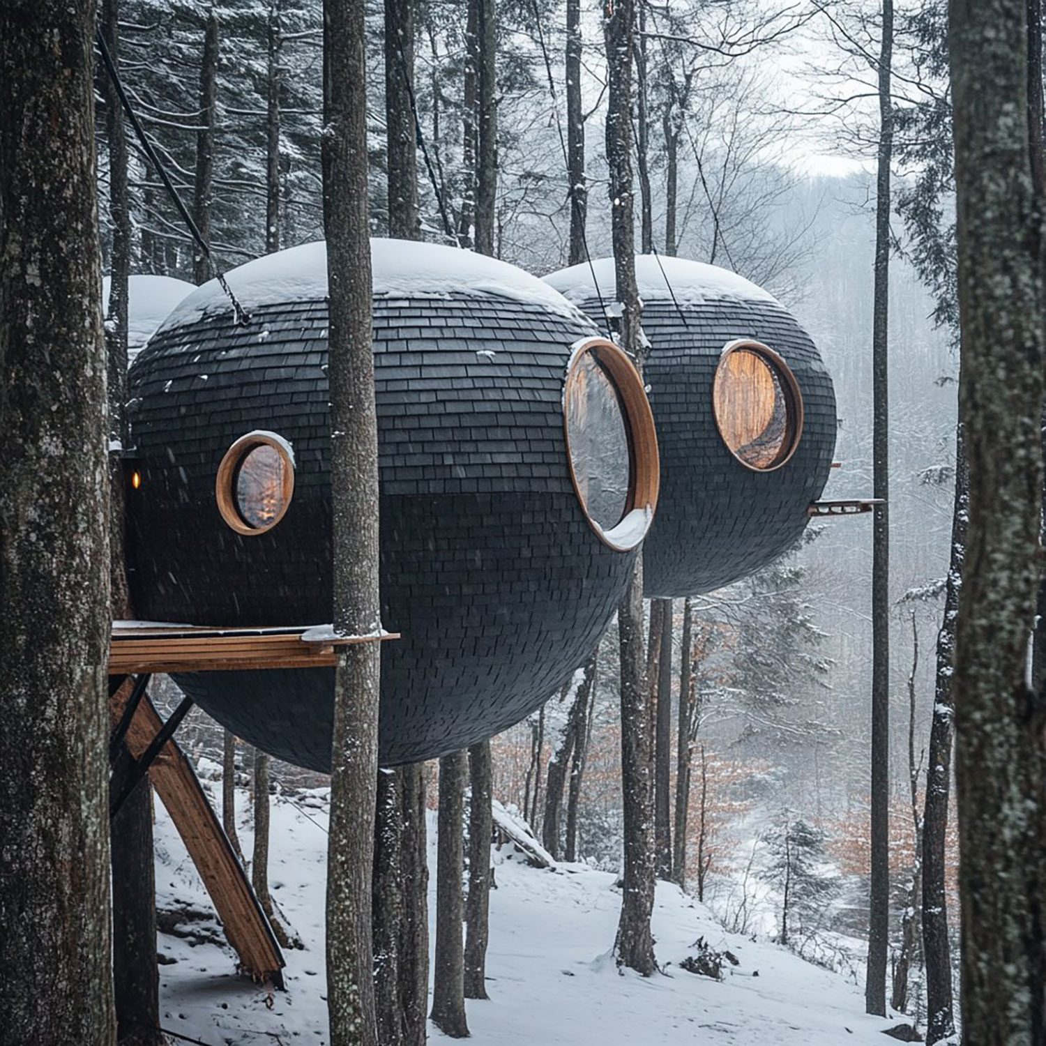 Antony Gibbon's 'Burl Treehouse': Shingled Sphere Treehouse Concept