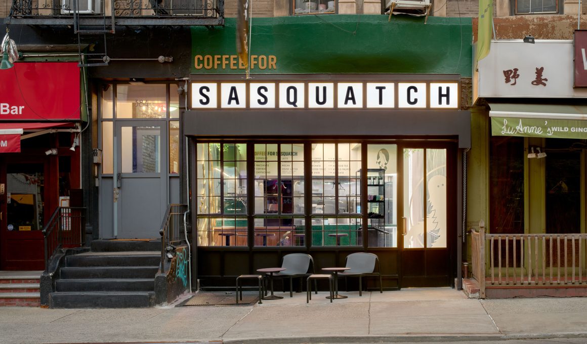 A Serene Forest-Inspired Cafe Experience in SoHo: Coffee for Sasquatch NYC by Dan Brunn Architecture