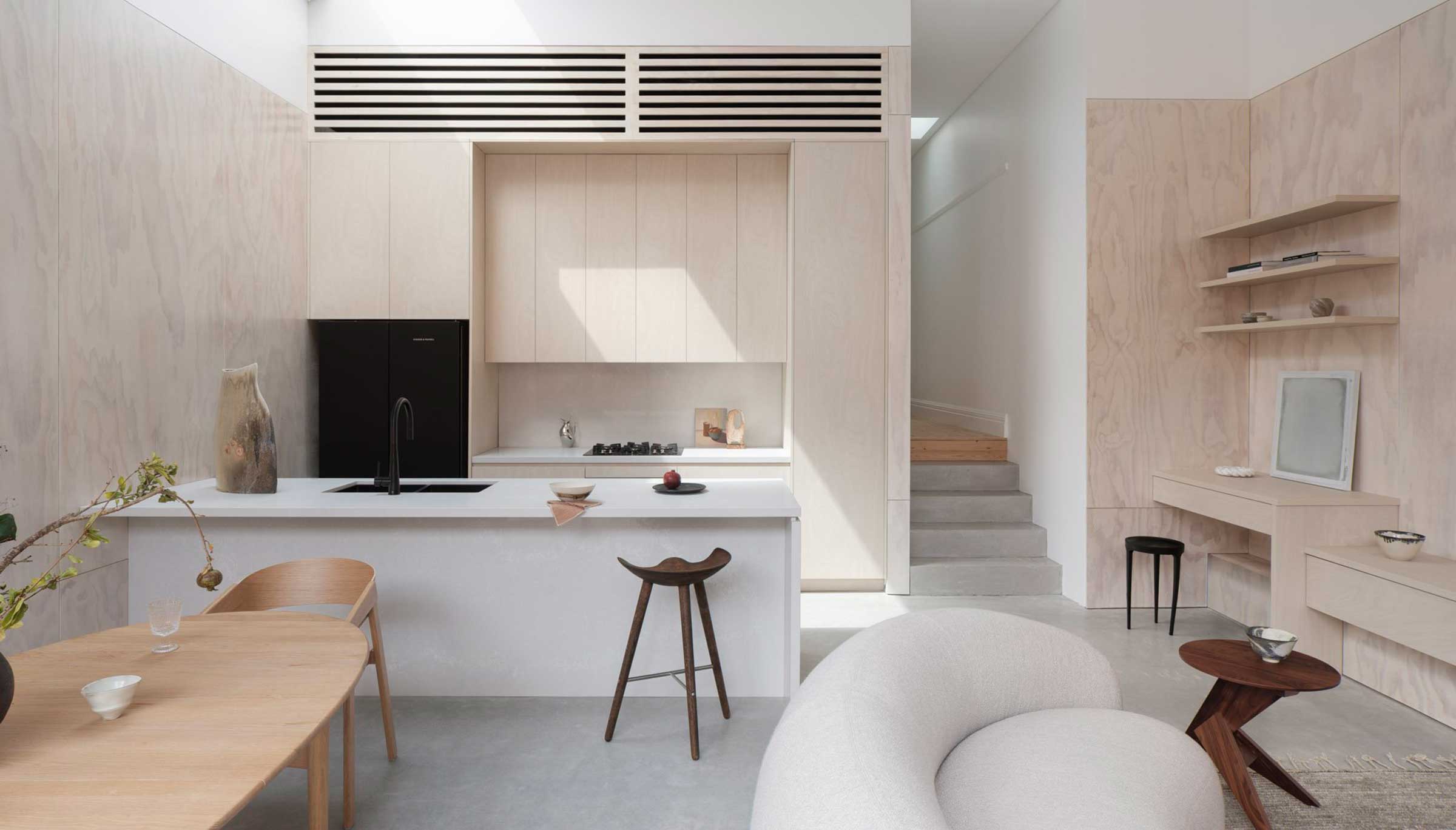 Bright modern kitchen with skylight