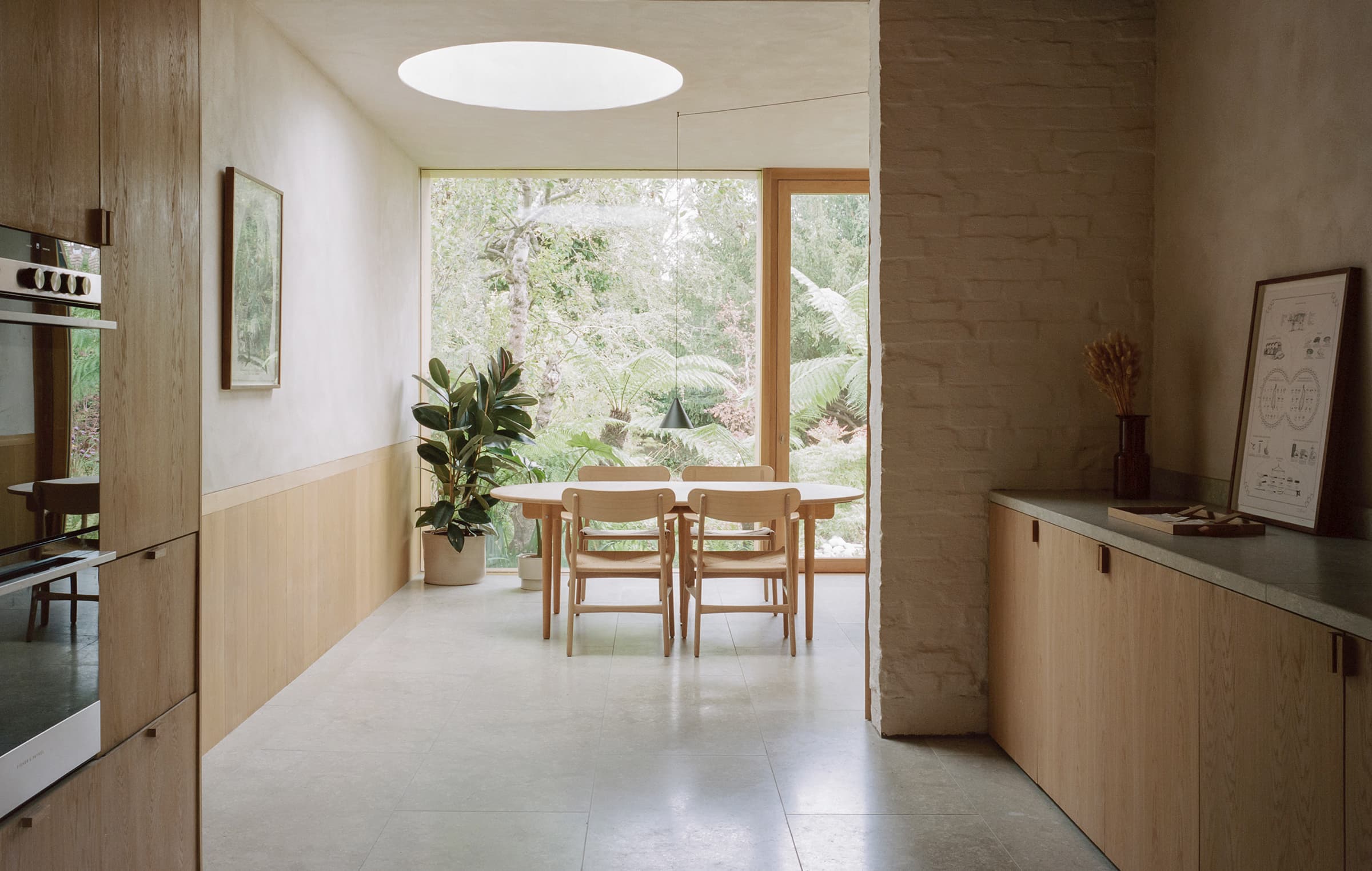 Kitchen connected to sunroom