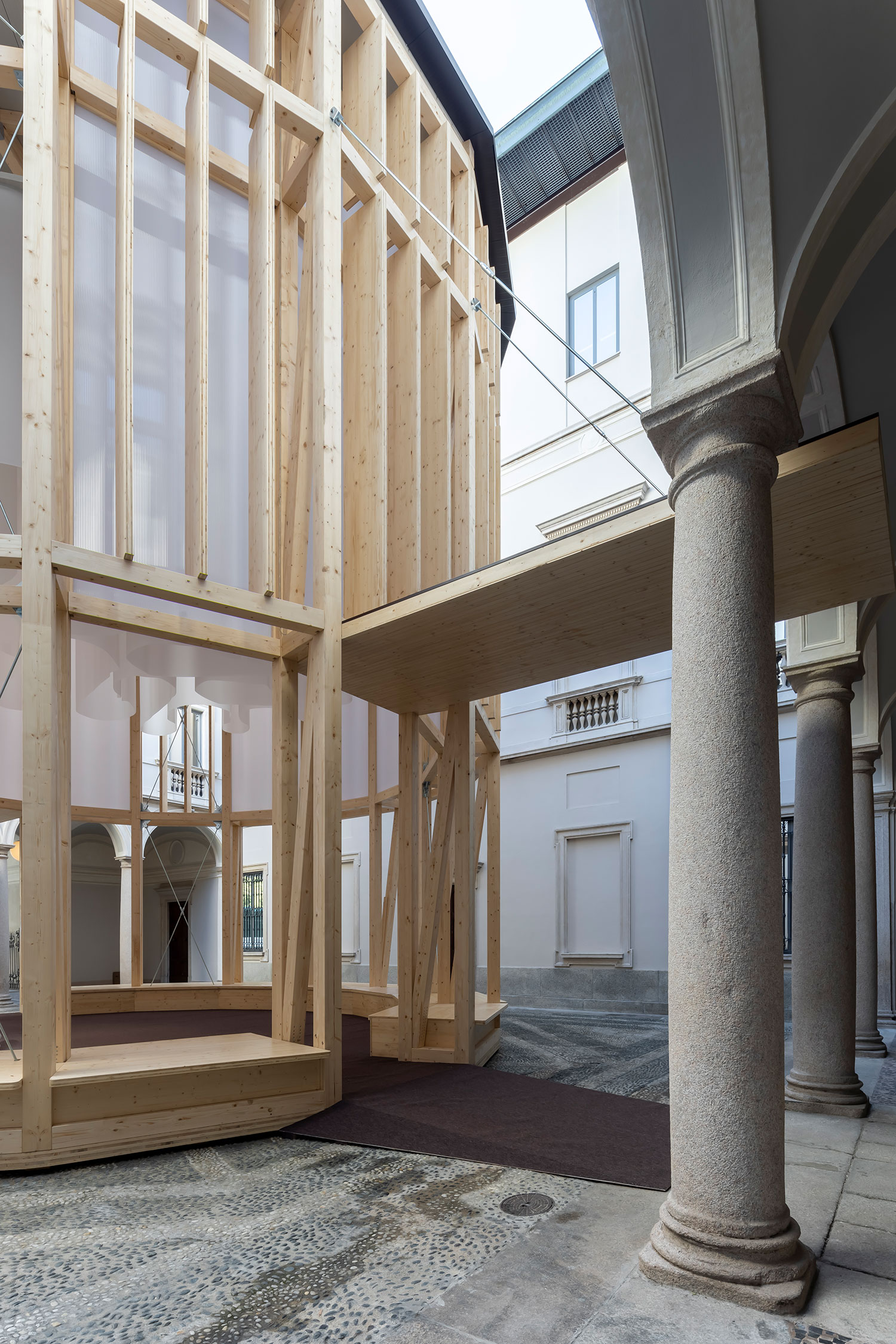 Palazzo Citterio in Milan Unveils a Temple-Inspired Pavilion Designed by Mario Cucinella