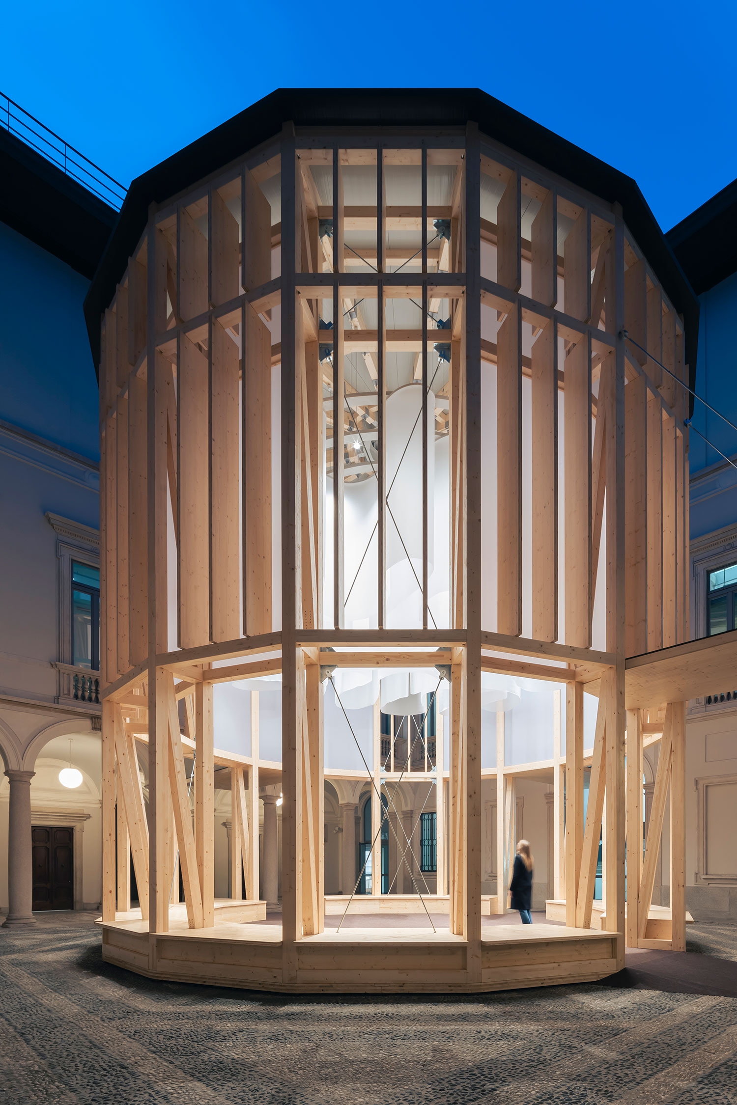 Palazzo Citterio in Milan Unveils a Temple-Inspired Pavilion Designed by Mario Cucinella