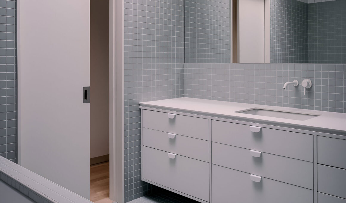 Bathrooms with recessed wash basin