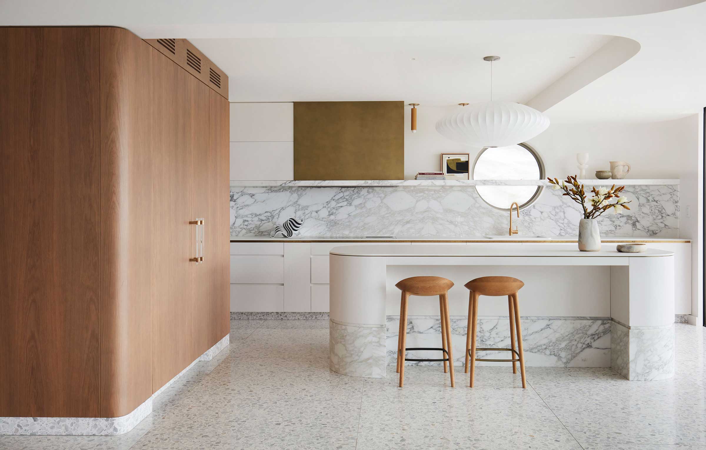 White kitchen with center island