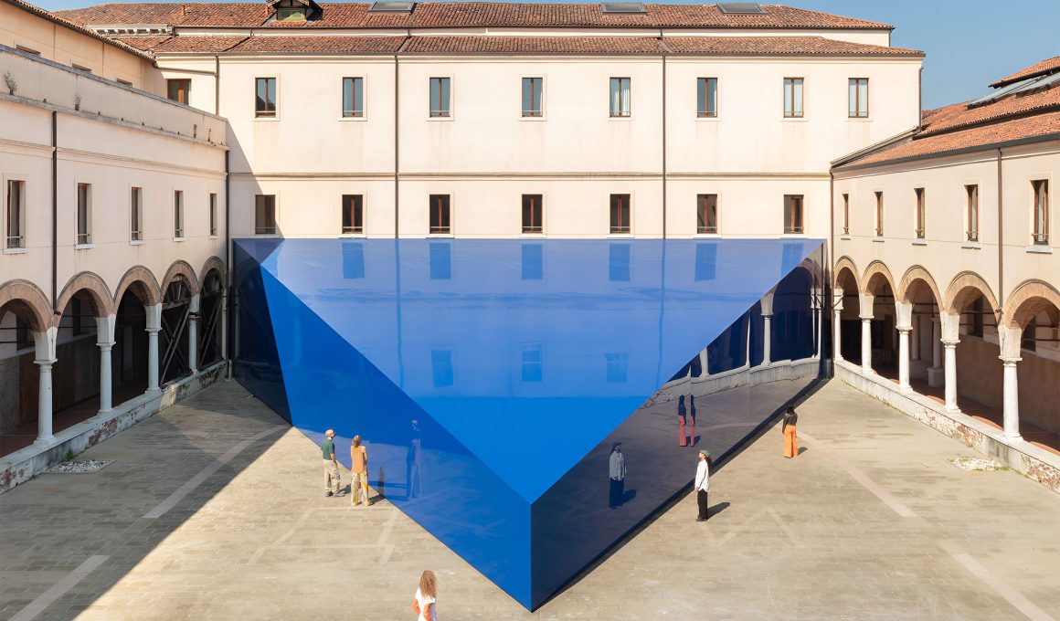 UNA/UNLESS' Enigmatic Triangular Pavilion Lands in Renaissance Courtyard at Venice Biennale