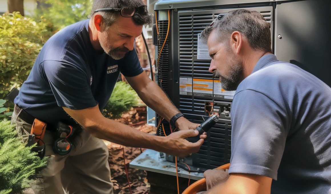 Handyman install a heat pump - heating in a house